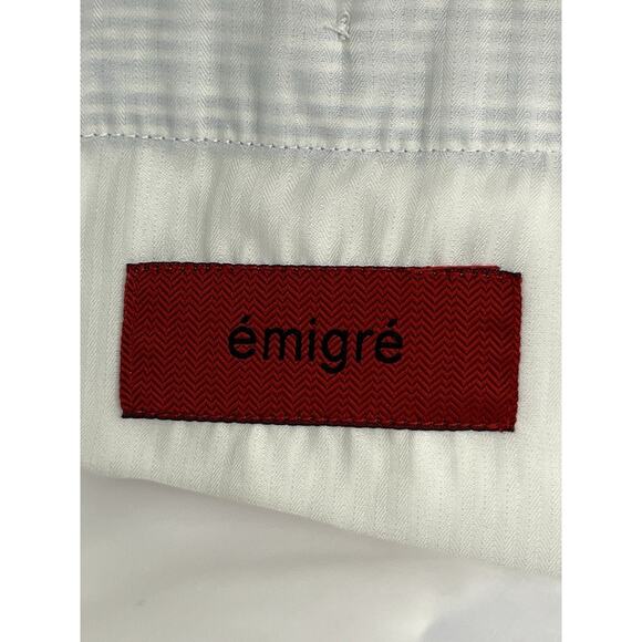 emigre Seersucke Pants Mens 38 Blue White Pinstriped Cotton Classic Straight Leg - Picture 6 of 9